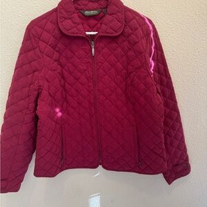 Eddie Bauer Red Puffer Jacket with Quilted Design